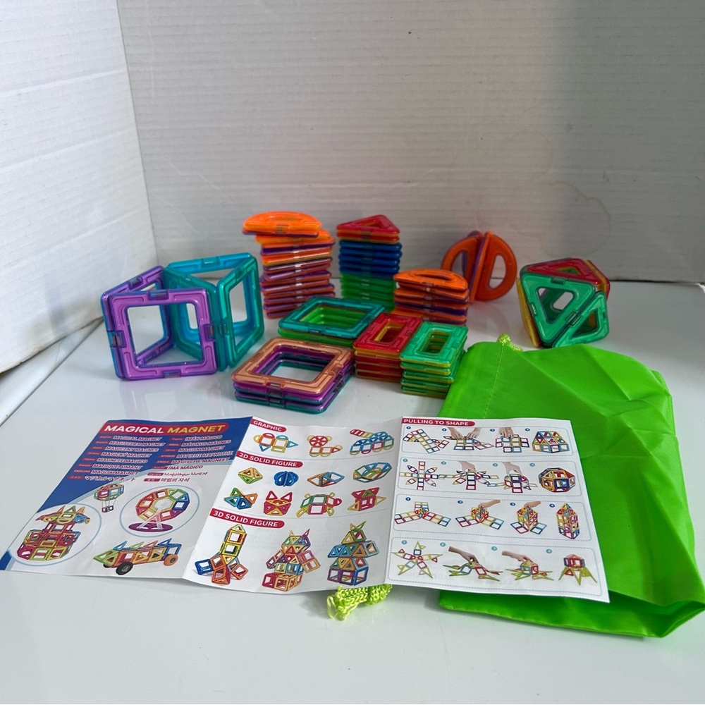 Colorful Magnetic Building Blocks Set for Kids 68 pcs
